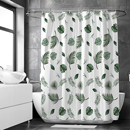 Loti Living Anti-Schimmel Duschvorhang - 180x200 cm - Wasserfestes Leaves Polyester - Inkl. Ringe - Shower Curtains - Duschvorhang Anti Schimmel - Duschvorhang Badewanne - Duschvorhang Pflanzen von Loti Living