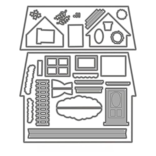 Weihnachts-Schneehaus Metall Stanzschablone Set, Matrices de Coupe en Métal, Matrices de découpe pour scrapbooking, Scrapbooking Prägeschablonen Stanzschablone Set von Lotmouday