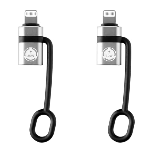 Lotsdonxia 30 W Lightning auf USB-C Adapter, Schnellladeanschluss für iPhone, Pro Max iPad, universelle Kompatibilität für iOS-Geräte (2 Stück) von Lotsdonxia
