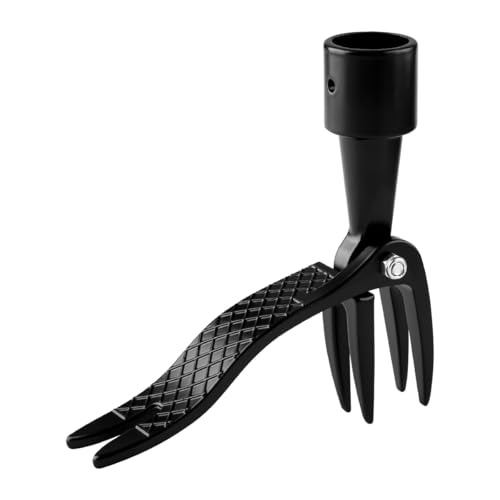 Lotsdonxia Stand-Up Unkrautentferner Werkzeug - 4-Krallen-ergonomischer Gartenjäter für tiefe Wurzelentfernung, abnehmbarer Wurzelgreifer, kein Biegen Jäten für Rasen, Terrassen und Blumenbeete, Griff von Lotsdonxia