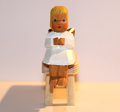 Lotte Sievers-Hahn Krippenfigur Engel barfuß sitzend blond Baumwollbeutel von Lotte Sievers-Hahn