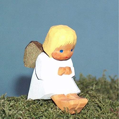 Lotte Sievers-Hahn Krippenfigur Engel gebeugt sitzend blond Baumwollbeutel von Lotte Sievers-Hahn