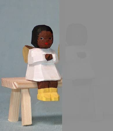 Lotte Sievers-Hahn Krippenfigur Engel sitzend farbig Baumwollbeutel von Lotte Sievers-Hahn