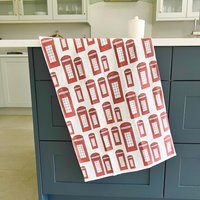 Geschirrtuch Aus Roter Telefonzelle Bio-Baumwolle London Homeware von LottieLaneDesigns