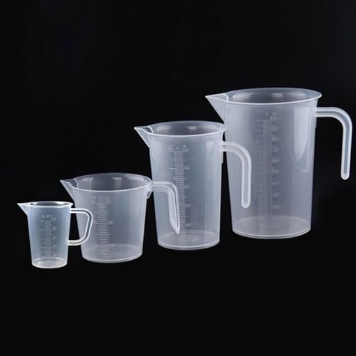4 Pack Messbecher Set 100ML 250ML 500ML 1000ML Messbecher Plastik with Handle for Detergent, Kitchen, Laboratory, Car Care Fine Scale Food Safe Transparent… 4 Pack Messbecher Set 100ML 250ML 500ML 1000ML Messbecher Plastik with Handle for Detergent, Kitchen, Laboratory, Car Care Fine Scale Food Safe Transparent… von Lottogo