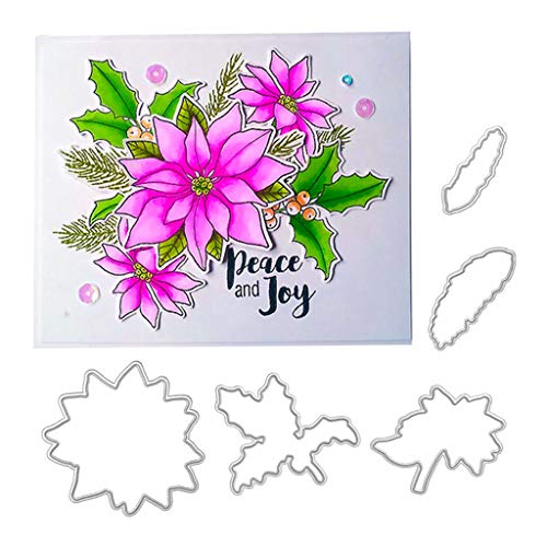 Lottoyday Flower Silikon Stempel und Stanzschablonen Set für DIY Kartenherstellung Scrapbooking Album, Fotoalbum Dekoration(Cutting Dies&Clear Stamp Seal) von Lottoyday