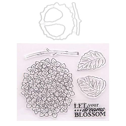 Blütenblatt Silikon Stempel und Stanzschablonen Set für DIY Kartenherstellung Scrapbooking Album, Fotoalbum dekoration(Cutting Dies&Clear Stamp Seal) von Lottoyday