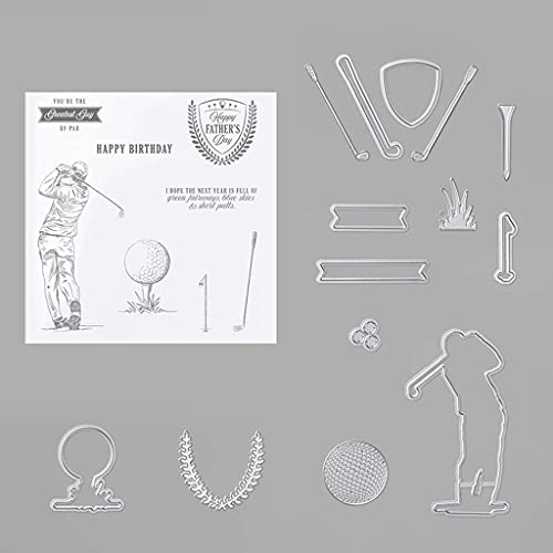 Golf Clear Stamps and Dies Set for DIY Card Making, Clear Rubber Stamps and Dies for Card Sets for Crafting, DIY Scrapbooking Card Making Tools Golf Clear Stamps and Dies Set for DIY Card Making, Clear Rubber Stamps and Dies for Card Sets for Crafting, DIY Scrapbooking Card Making Tools von Lottoyday