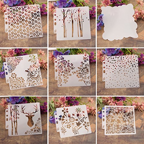Lottoyday Different Airbrush DIY Aushöhlen Design PET Kunststoff Schablone, perfekt geeignet für Textilgestaltung, Wandgestaltung, Fenster, Papier, Scrapbooking, Kinder Basteln, 14x13cm/5.51x5.12in von Lottoyday