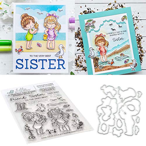 Lottoyday Friend Silikon Stempel und Stanzschablonen Set für DIY Kartenherstellung Scrapbooking Album, Fotoalbum Dekoration(Cutting Dies&Clear Stamp Seal) von Lottoyday