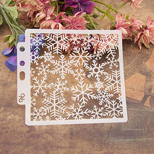 Lottoyday Snowflake DIY Aushöhlen Design PET Kunststoff Schablone, perfekt geeignet für Textilgestaltung, Wandgestaltung, Fenster, Papier, Scrapbooking, Kinder Basteln, 14x13cm/5.51x5.12in von Lottoyday