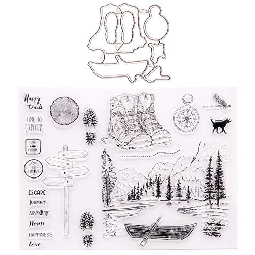 Lottoyday Weihnachten Silikon Stempel und Stanzschablonen Set für DIY Kartenherstellung Scrapbooking Album, Fotoalbum Dekoration(Cutting Dies&Clear Stamp Seal) von Lottoyday