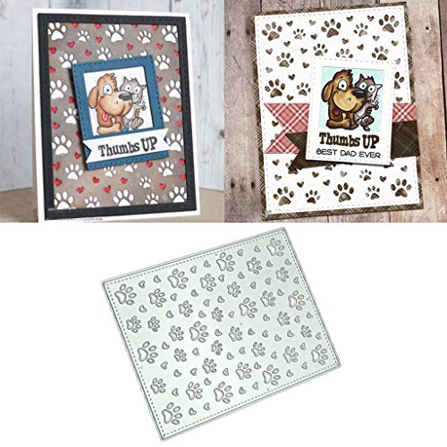 Pfotenabdrücke Hintergrund Metall-Stanzformen, Stanzformen für Kartenherstellung, Prägeschablonen für Scrapbooking, DIY-Album, Papierkarten, Dekoration von Lottoyday