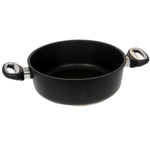Lotus Gusspfanne - Bratenkasserolle Ø 32cm, Bodenmaß 24cm, Höhe 8,8cm, Deckelmaß 32cm von Lotus Gusspfannen