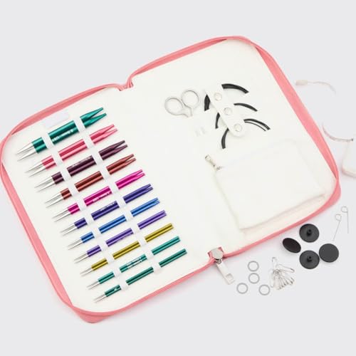 Knit Pro Zing Regal Normal/Special austauschbare Rundstricknadel-Set, 11 Paar Spitzen mit 5 Kordeln und anderem kleinen Zubehör (Normal IC 13 cm – 3,0–8,0 mm) von Lotus Yarns