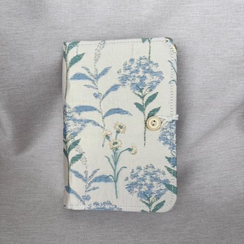 Lotus Yarns Robuste Aufbewahrungsbox für Rundstricknadeln, exquisite Stickereibox mit 15 transparenten PVC-Taschen zum Organisieren von Nadeln und Zubehör (blaue Blume) von Lotus Yarns