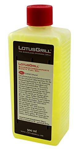 LotusGrill Brennpaste 500 ml! in der sparsamen Familiengröße - Speziell entwickelt für den raucharmen Holzkohlegrill/Tischgrill von LotusGrill