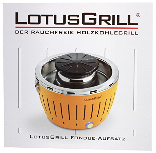 LotusGrill Fondue-Aufsatz für den raucharmen Holzkohlegrill inkl. Grillplatte, 4 St. Grillzangen, Abnahmewerkzeug, Fondue-Rezepte - zum geselligen und stimmungsvollen Zubereiten von Fleisch und Gemüse von LotusGrill