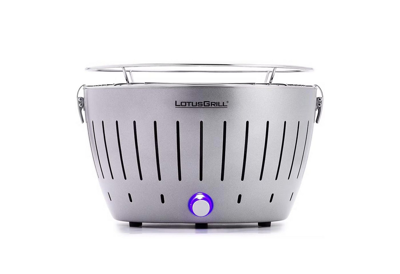 LotusGrill Holzkohlegrill LotusGrill Classic Silber Metallic G340 Holzkohlegrill Tischgrill von LotusGrill
