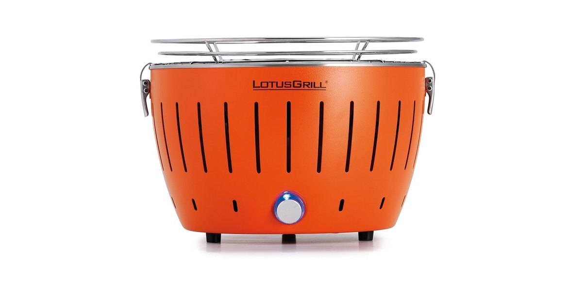 LotusGrill Holzkohlegrill LotusGrill S Small (G280) Mandarinenorange Holzkohle +USB-Anschluß von LotusGrill