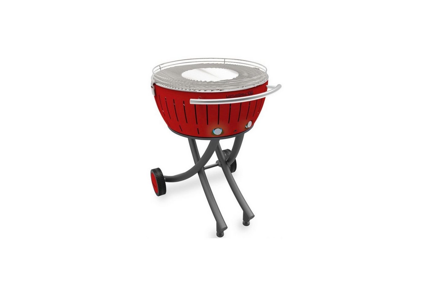 LotusGrill Holzkohlegrill LotusGrill XXL (G600) Gartengrill 21,8kg, Feuerrot mit USB Anschluss von LotusGrill