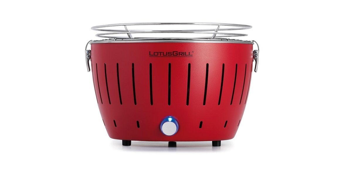 LotusGrill Holzkohlegrill LotusGrill S Small G280 Feuerrot Holzkohle Tischgrill mit USB-Anschluß von LotusGrill