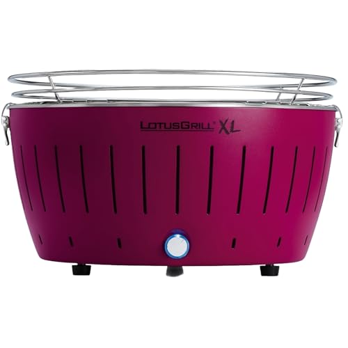 LotusGrill XL Pflaumenlila G435 Holzkohlegrill/Tischgrill mit USB-Anschluß von LotusGrill