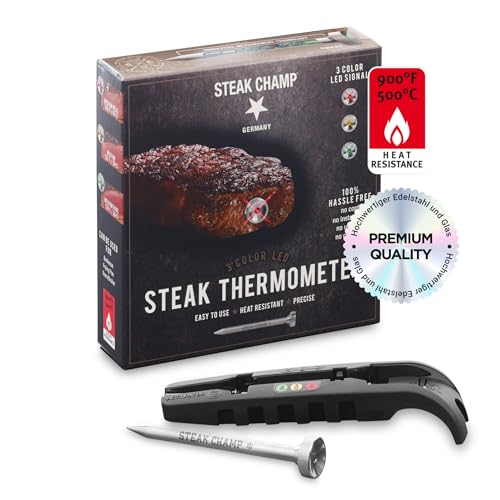 Steakchamp 3-Color Black, LED Steak Thermometer von Steakchamp