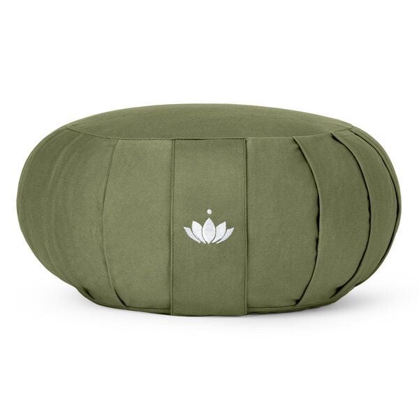 Lotuscrafts Zafu Meditationskissen Zen - Sitzhöhe 15cm - GOTS Zertifiziert von Lotuscrafts