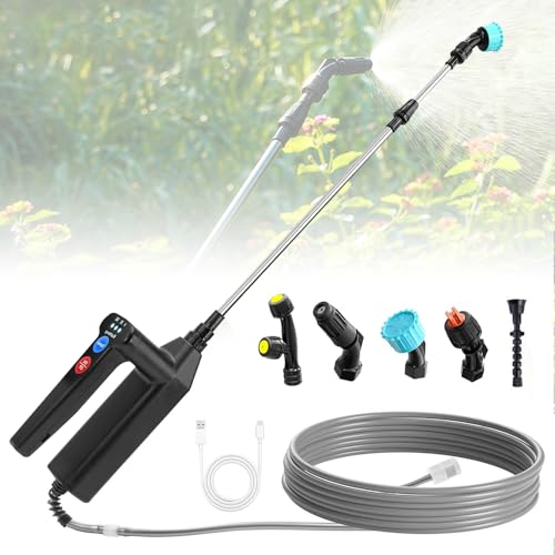 Lotvic Akku Drucksprüher, 8M Elektrischer Pflanzensprüher, Gartenspritze mit 5 Düsen, 3 Gang Einstellung und Batteriestandsanzeige, Wiederaufladbare USB, Sprühgerät für Garten, Hof, Rasen und Unkraut Lotvic Akku Drucksprüher, 8M Elektrischer Pflanzensprüher, Gartenspritze mit 5 Düsen, 3 Gang Einstellung und Batteriestandsanzeige, Wiederaufladbare USB, Sprühgerät für Garten, Hof, Rasen und Unkraut von Lotvic