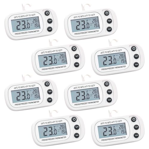 Lotvic Digitales Kühlschrank-Thermometer, Gefrierschrank-Thermometer mit großem LCD-Display, Min/Max °C/°F Funktion, Kühlschrank-Thermometer UK für Gefrierschrank, Kühlschrank, 8 Stück, Weiß Lotvic Digitales Kühlschrank-Thermometer, Gefrierschrank-Thermometer mit großem LCD-Display, Min/Max °C/°F Funktion, Kühlschrank-Thermometer UK für Gefrierschrank, Kühlschrank, 8 Stück, Weiß von Lotvic