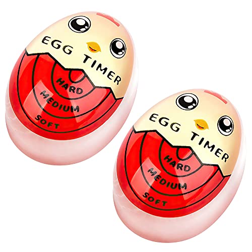 Lotvic Egg Timer, 2 Stück Eieruhr lustig, Eieruhr zum Mitkochen,Egg Timer Harz, Eierkocher für 3 Härtegrade, für ins Wasser, mit Farbwechsel,Sichere Ungiftige, Haltbare Eieruhr von Lotvic