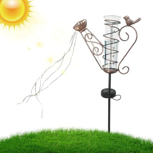 Lotvic Regenmesser für Garten, Regenmesser Frostsicher, Outdoor Regenmesser Glas Regenwassermesser, Niederschlagsmesser mit Erdspieß und Skala, Solarenergie Regenmesser Glas für Garten, Terrasse, Hof Lotvic Regenmesser für Garten, Regenmesser Frostsicher, Outdoor Regenmesser Glas Regenwassermesser, Niederschlagsmesser mit Erdspieß und Skala, Solarenergie Regenmesser Glas für Garten, Terrasse, Hof von Lotvic