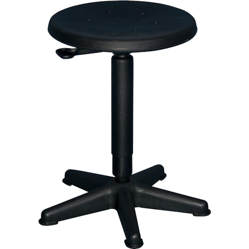 Dreh-Hocker Modell 3510, mit platzsparendem Fußkreuz, PU-Sitz schwarz, von Lotz von Lotz