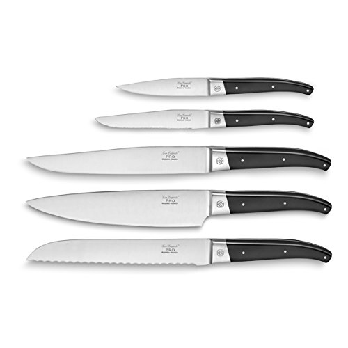 Lou Laguiole 866000B000KS3 Pro Set 5 Kochmesser, Edelstahl/schwarzer Griff, 45 x 9 x 4,5 cm von Lou Laguiole