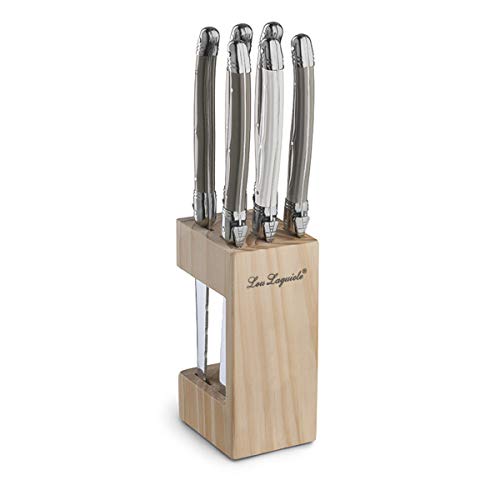 Lou Laguiole Steakmesser Set 6-teilig | 2511 Steakmesser mit Tradition und Stil | Griffe in Pfeffer, Perle & Taupe | Wellenschliff Messer Lou Laguiole Steakmesser Set 6-teilig | 2511 Steakmesser mit Tradition und Stil | Griffe in Pfeffer, Perle & Taupe | Wellenschliff Messer von Lou Laguiole