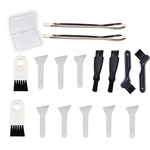 LoutLivs 8-Piece Scraper & Brush Kit for Herb Grinders - White, Includes 4 Types of Brushes, 2 Spaccers & Storage Box von Intotal