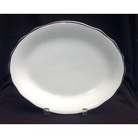 Jackson China Restaurant Platte Weißer Teller Mit Schwarzem Streifen Jackson China Restaurant Platte Weißer Teller Mit Schwarzem Streifen von LouChristieAntiques