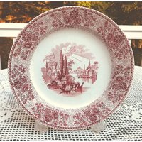 Josha J Heath Red Lombardy 9" Transferware Plate 1828 - 1841 von LouChristieAntiques