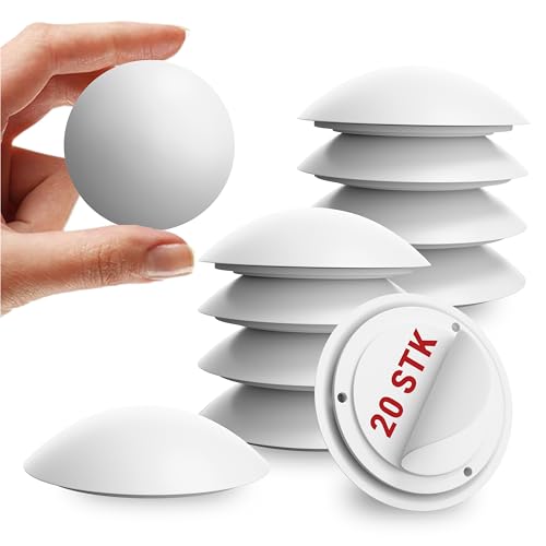 LouMaxx Türstopper Wand selbstklebend 20 Stück – weiß – Wandtürstopper mit stoßdämpfender Wirkung – Anschlagpuffer zur Anwendung auf Fliesen, Holz, Tapete und Raufaser – einfache Montage ohne Bohren von LouMaxx