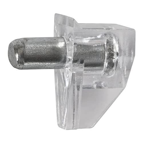 LouMaxx Bodenträger 5mm Kunststoff transparent mit Stahlstift, 50 Stück – Einlegeboden Halter - Regalbodenträger – Regalstifte – Fachbogenträger - aus massivem Stahl von LouMaxx