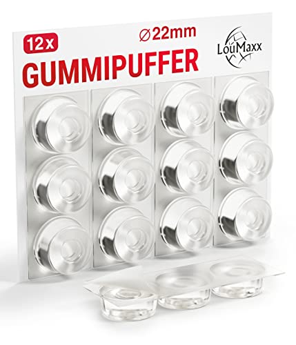 LouMaxx Gummipuffer - 12 Stück transparent Ø 22mm - Gummifüsse selbstklebend mit extra starkem Halt - Premium Anschlagpuffer verhindern Rutschen und Kratzer, Anschlaglärm und Vibrationen LouMaxx Gummipuffer - 12 Stück transparent Ø 22mm - Gummifüsse selbstklebend mit extra starkem Halt - Premium Anschlagpuffer verhindern Rutschen und Kratzer, Anschlaglärm und Vibrationen von LouMaxx