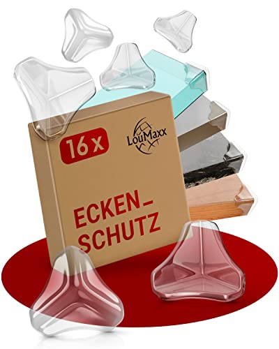 LouMaxx Kantenschutz Baby transparent, Eckenschutz Baby selbstklebend – unauffälliger Stoßschutz für Babys und ältere Menschen – 16er Set Tischeckenschutz Kinder LouMaxx Kantenschutz Baby transparent, Eckenschutz Baby selbstklebend – unauffälliger Stoßschutz für Babys und ältere Menschen – 16er Set Tischeckenschutz Kinder von LouMaxx