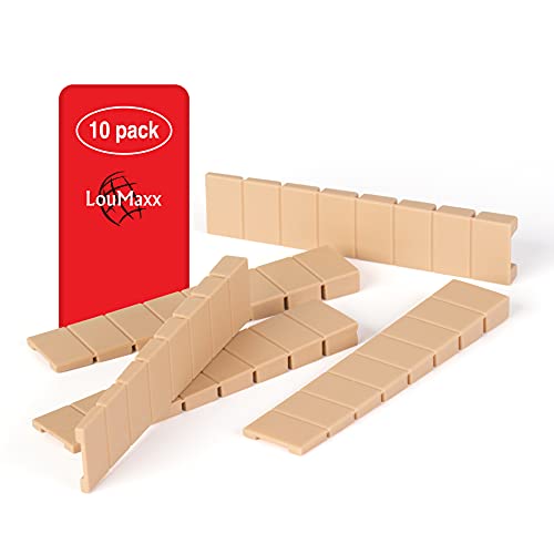 LouMaxx Möbelkeile 10er Set | Unterlegkeile 8 x 20 x 100 mm in Beige | Keile Kunststoff mit integrierten Sollbruchstellen von LouMaxx