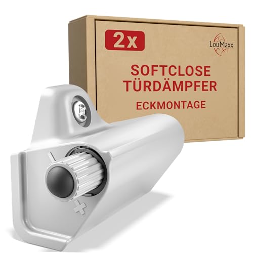 LouMaxx Softclose Türdämpfer Schrank 2er Set - Türdämpfer Küche zum Softclose Nachrüsten - Schranktür Dämpfer in Grau - Türdämpfer gegen knallende Türen - Soft Close Nachrüstung von LouMaxx