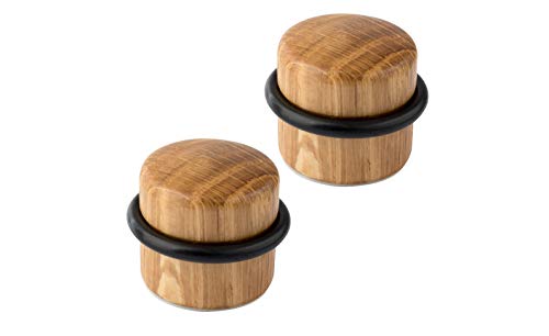 LouMaxx Türstopper Boden selbstklebend Holz, 2er Set - Türstopper Boden - Türstopper zum kleben - Türstopper Boden selbstklebend - Türstopper kleben - Selbstklebende Türstopper in Eiche–Optik von LouMaxx