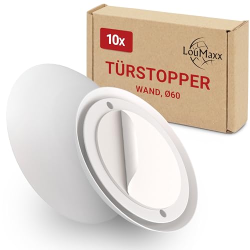 LouMaxx Türstopper Wand selbstklebend 10 Stück – weiß – Wandtürstopper mit stoßdämpfender Wirkung – Anschlagpuffer zur Anwendung auf Fliesen, Holz, Tapete und Raufaser – einfache Montage ohne Bohren LouMaxx Türstopper Wand selbstklebend 10 Stück – weiß – Wandtürstopper mit stoßdämpfender Wirkung – Anschlagpuffer zur Anwendung auf Fliesen, Holz, Tapete und Raufaser – einfache Montage ohne Bohren von LouMaxx