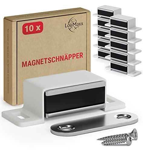 LouMaxx Magnetschnäpper stark - Haltekraft 4kg - 10er Set in weiß – Türmagnet - Magnetverschluss - Tür Magnet - Magnetverschluss Schrank - Magnet Türschließer - Magnet Schranktür LouMaxx Magnetschnäpper stark - Haltekraft 4kg - 10er Set in weiß – Türmagnet - Magnetverschluss - Tür Magnet - Magnetverschluss Schrank - Magnet Türschließer - Magnet Schranktür von LouMaxx