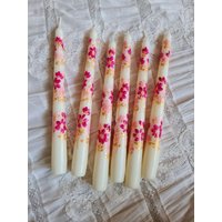 Floral Bemalte Kerze. Bemalte Stumpenkerze. Braune Kerzen. Handbemalte Herbstliche von LouandCoCandles