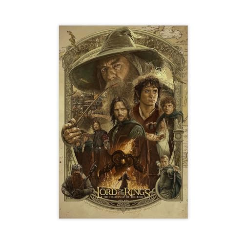 Filmposter "Der Herr der Ringe", Leinwandposter, Wandkunst, Dekordruck, Bild, Gemälde für Wohnzimmer, Schlafzimmer, Dekoration, ungerahmt, 50 x 75 cm, 4 Stück von LoueN